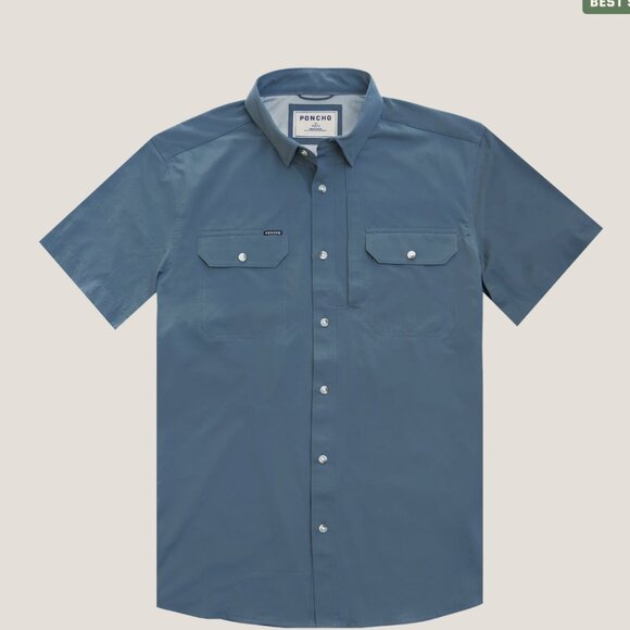 Poncho "The Ahi" button up short sleeve - Picture 1 of 4